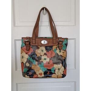 Fossil Keyper Leather Floral Purse Colorful Shoulder Bag Y2K